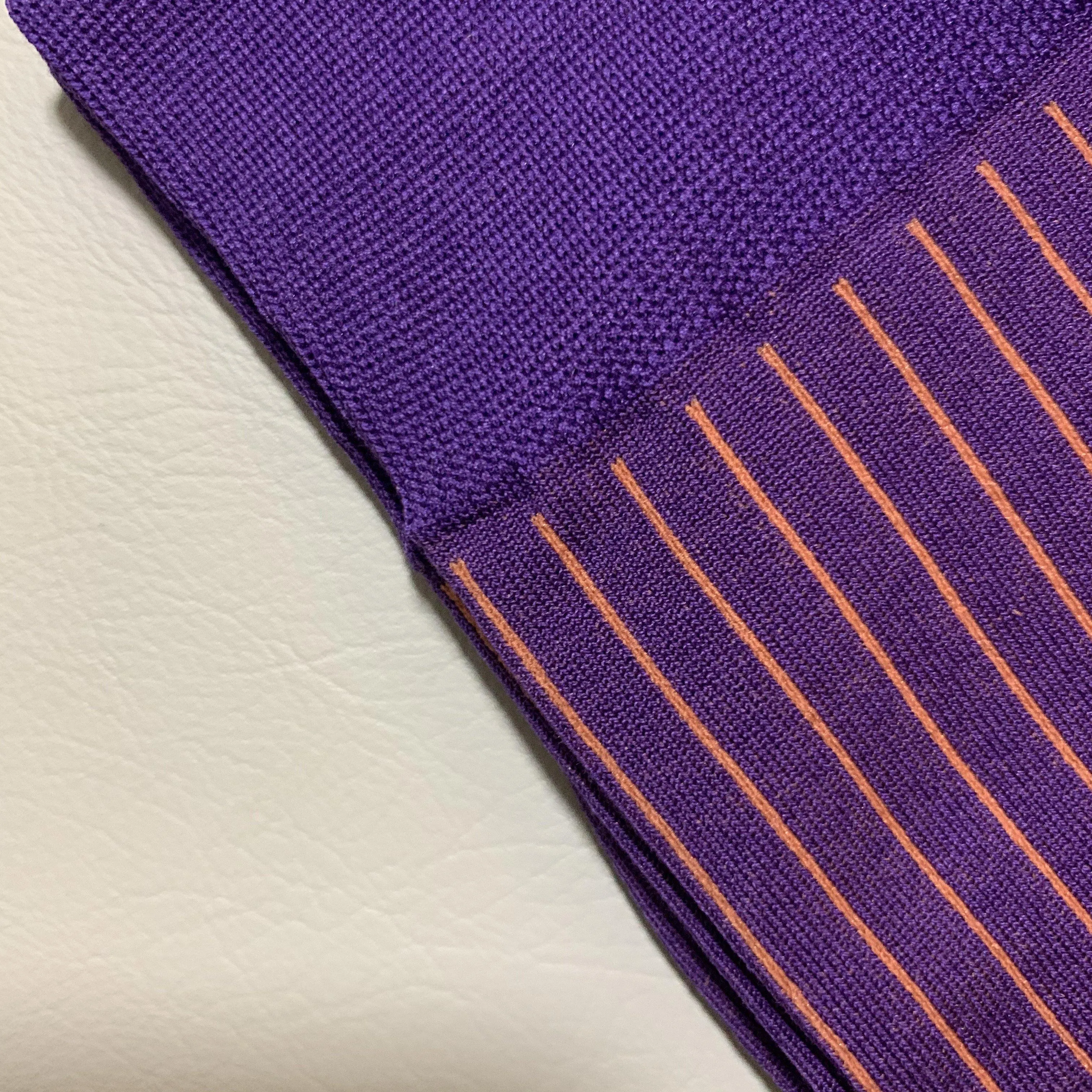 2-Tone Ribbed Purple Mid-Calf Socks