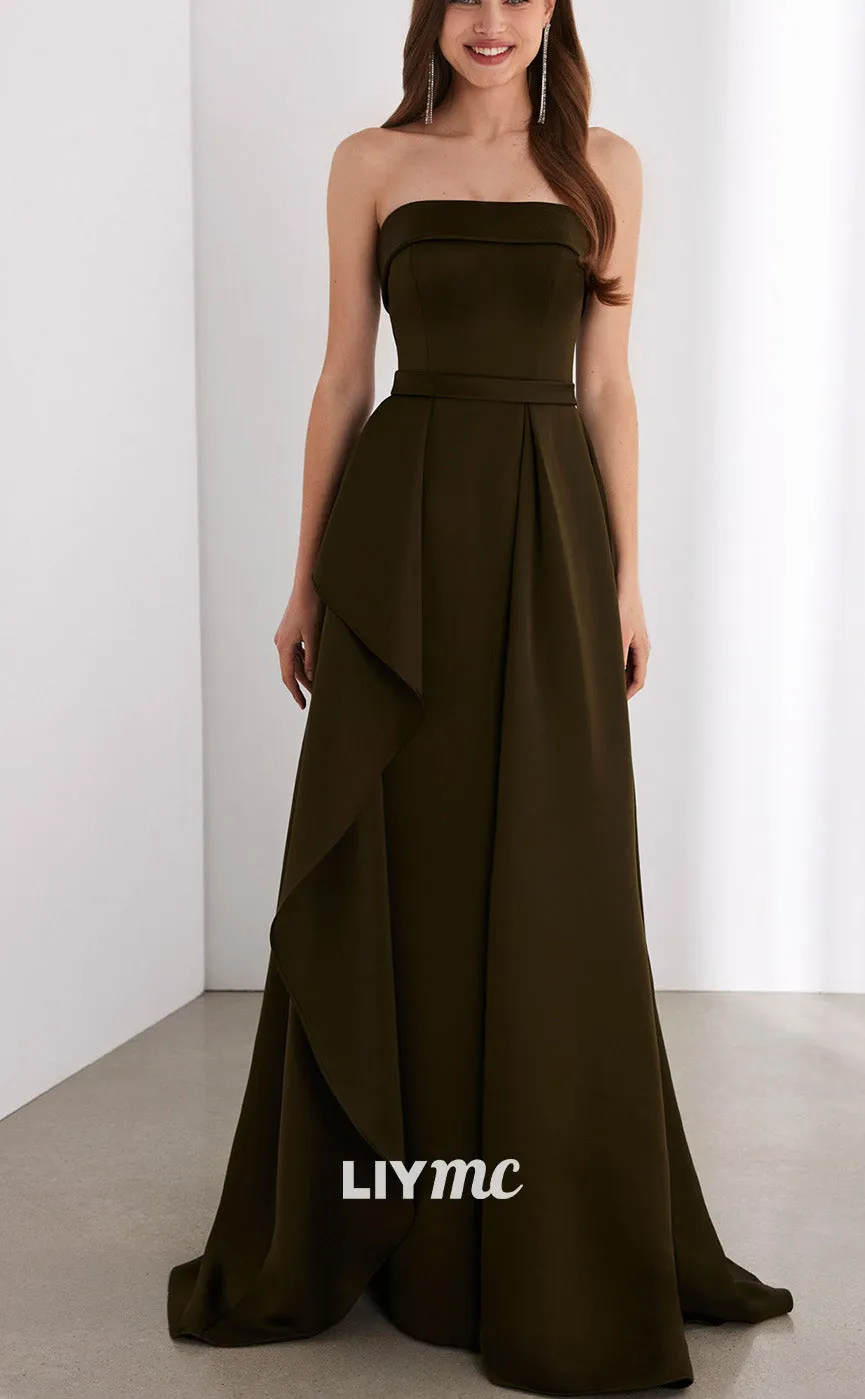 M1241 - Straight Across Sleeveless Pleated A-Line Mother of Bride Dress Cocktail Dress