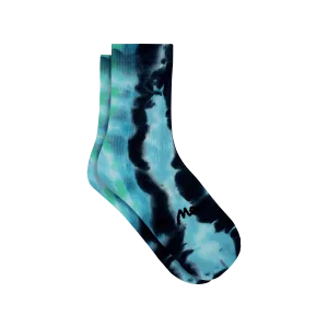 MoveMe Crew Sock | Teal Tie Dye