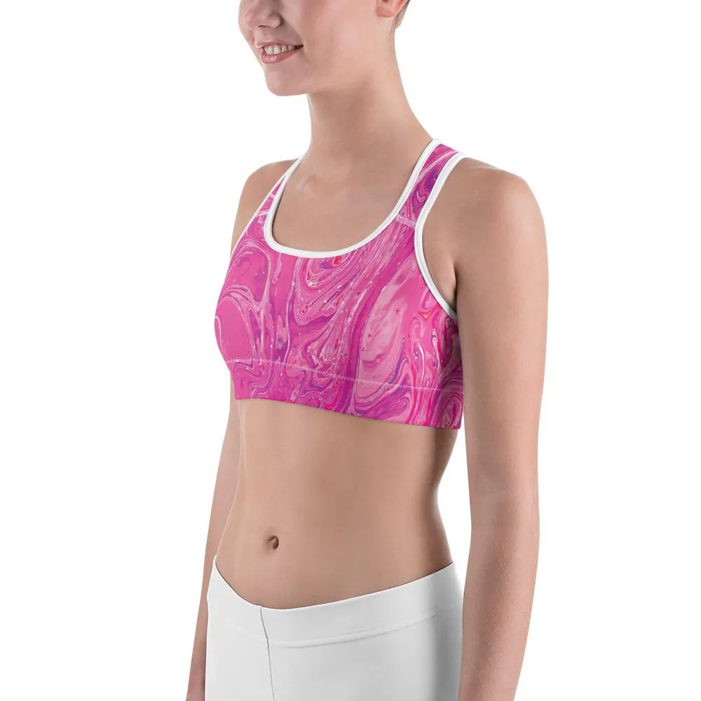 Pink Swirl Sports Bra