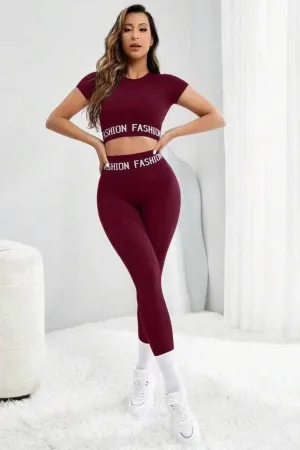 seamless yoga wear short-sleeved trousers sports suit