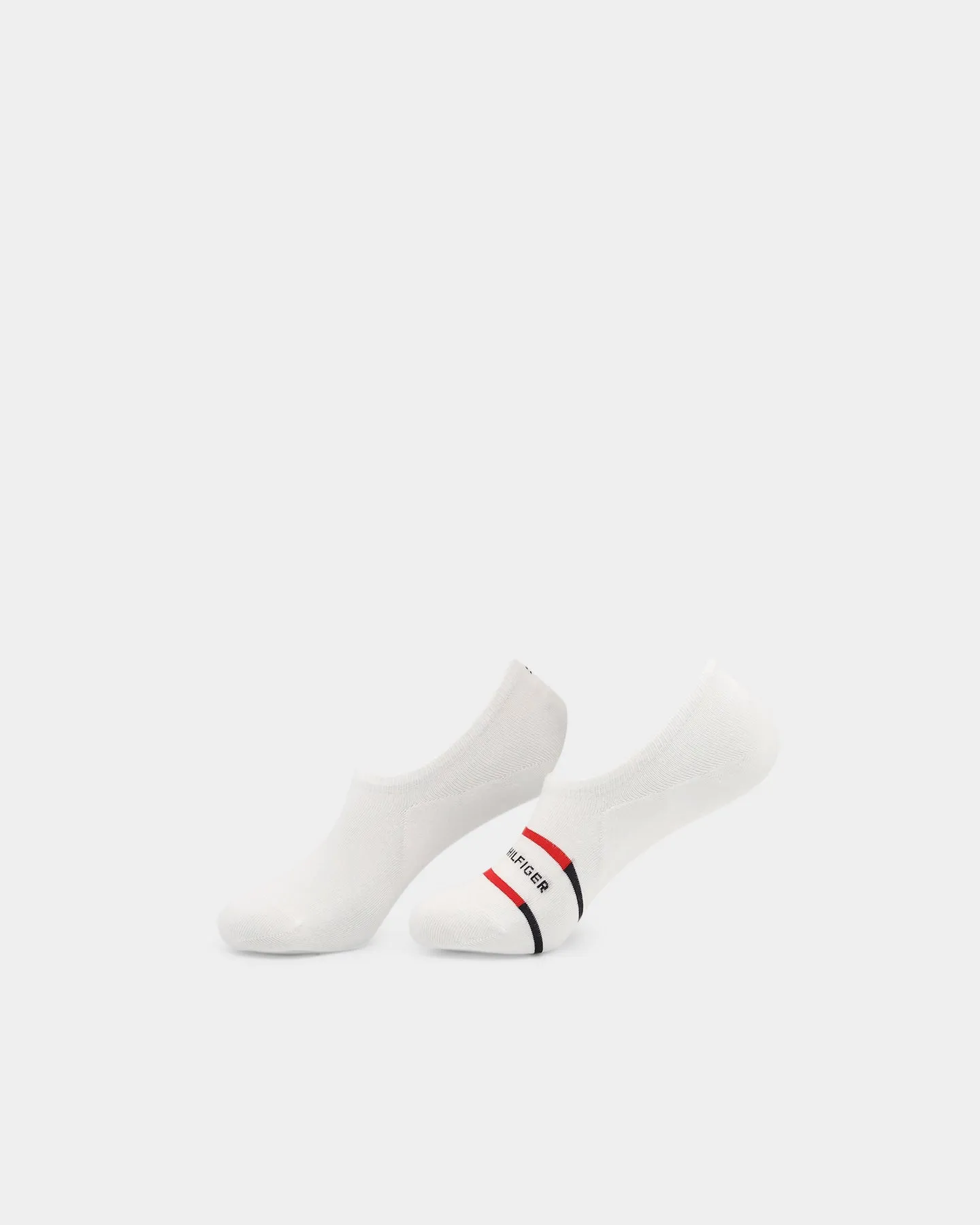Tommy Hilfiger Breton Stripe 2 Pack No Show Socks White